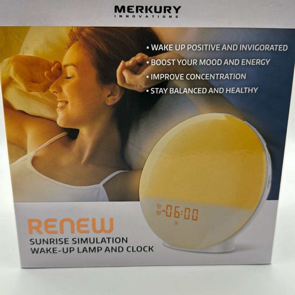 NWT☀️Merkury☀️ Sunrise Simulation alarm clock and lamp- wake up refreshed- Renew
